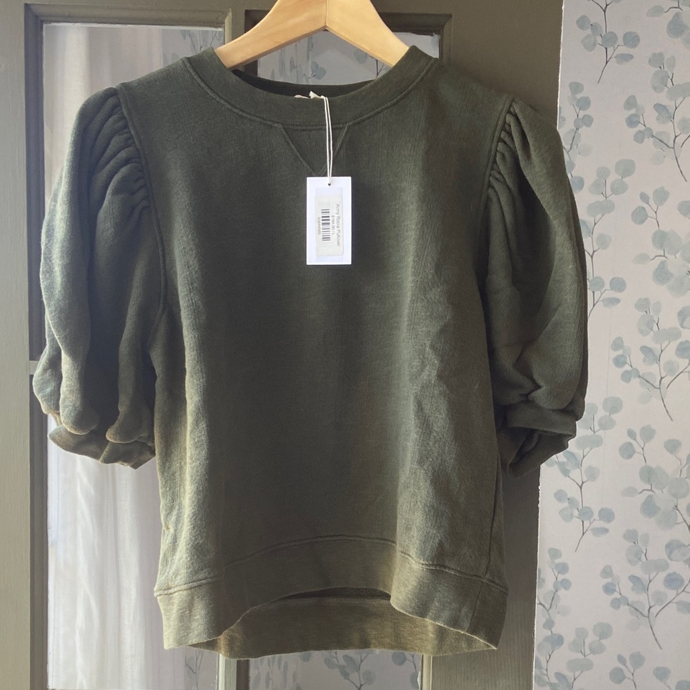 Ulla Johnson Rocia Pullover Army Green Size L NWT